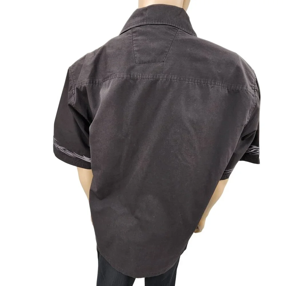 House Of Blues Charcoal Short Sleeve Button-Up Shirt Mens X-Large - Picture 3 of 11